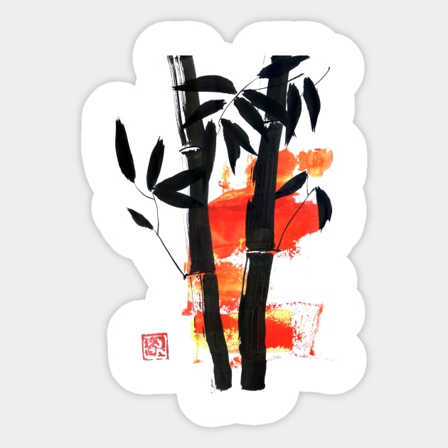 bamboo in yellow Sticker by pechane